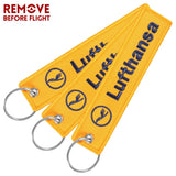 Yellow Lufthansa Keychain Flight Crew Pilot Key Chain for Aviation
