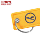 Yellow Lufthansa Keychain Flight Crew Pilot Key Chain for Aviation