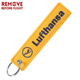 Yellow Lufthansa Keychain Flight Crew Pilot Key Chain for Aviation