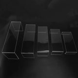 Clear Acrylic Display Risers Set of 5 Sizes, Jewelry Cake Showcase Fixtures
