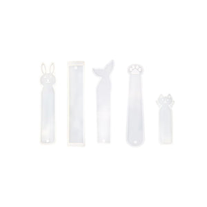 5 Pack Silicone Bookmark Mold DIY Epoxy Resin Jewelry Craft Transparent Mold