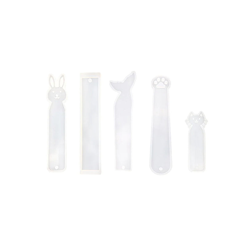 5 Pack Silicone Bookmark Mold DIY Epoxy Resin Jewelry Craft Transparent Mold