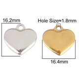 5 Pack Stainless Steel Heart Charms for DIY Jewelry Making Women
