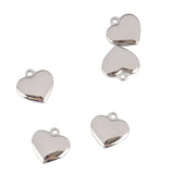 5 Pack Stainless Steel Heart Charms for DIY Jewelry Making Women