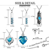 Heart Cross Cylinder Urn Necklace for Ashes Cremation Jewelry Pendant