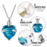 Heart Cross Cylinder Urn Necklace for Ashes Cremation Jewelry Pendant
