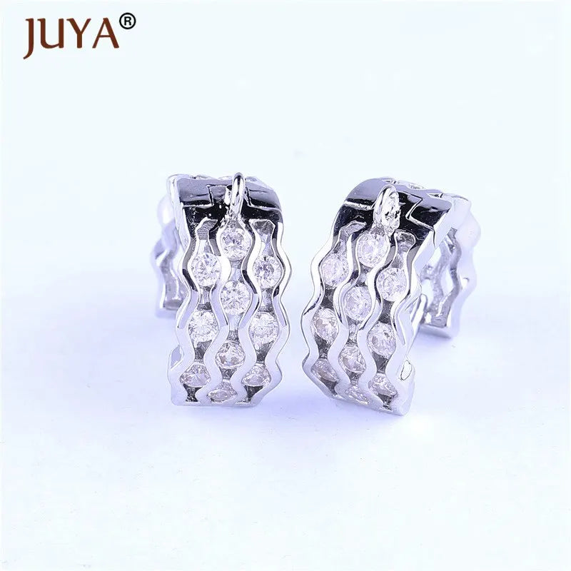 High Copper Metal Zircon Big Hoop Earrings for Jewelry Making