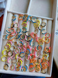5 Pairs 16mm Candy Enamel Hoop Earrings Women Earrings Huggie