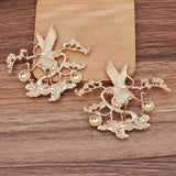 5 Pairs Alloy Red-crowned Crane Headwear Accessories