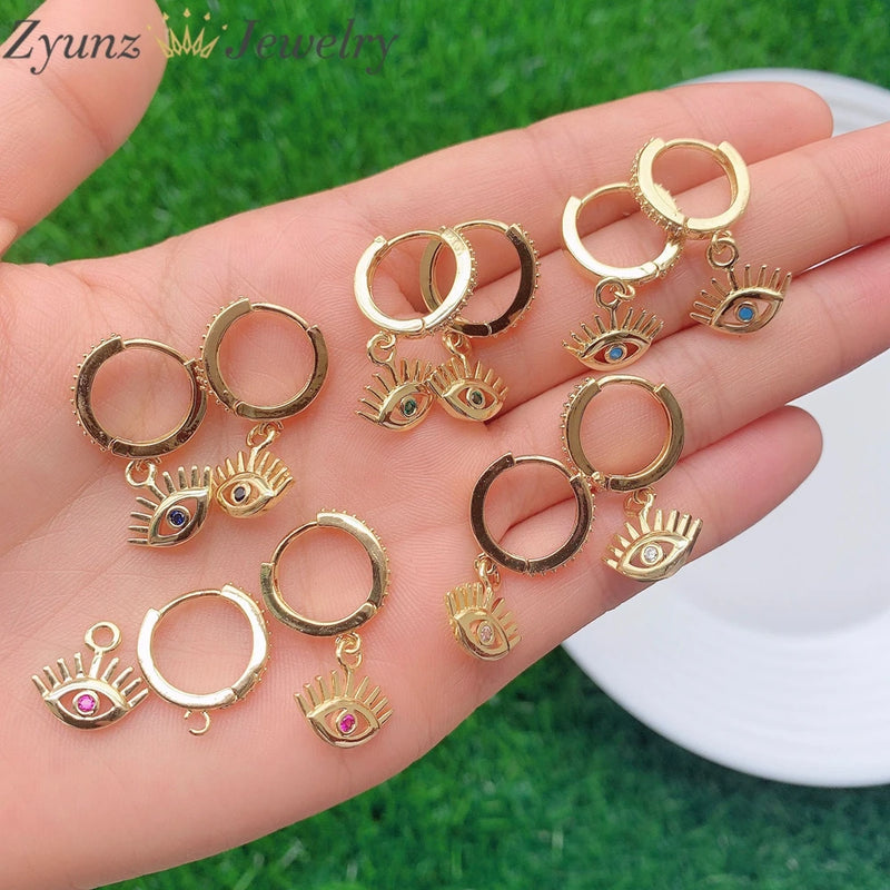 CZ Eye Earrings Vintage Round Hoop Ear Jewelry