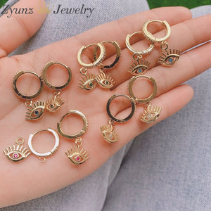 CZ Eye Earrings Vintage Round Hoop Ear Jewelry