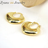 5 Pairs Smooth Metal Hoop Earrings for Women, Daily Wear Jewelry