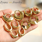 5 Pairs Smooth Metal Hoop Earrings for Women, Daily Wear Jewelry
