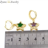 5 Pairs Crystal Zirconia Stars Hoop Earrings For Women CZ Stars Earrings Jewelry