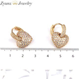Heart Drop Earrings CZ Crystal Zircon Dangle for Women Party Gift