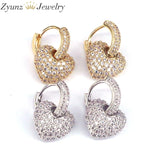 Heart Drop Earrings CZ Crystal Zircon Dangle for Women Party Gift