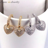 Heart Drop Earrings CZ Crystal Zircon Dangle for Women Party Gift