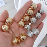 5 Pairs Europe Round Ball Hoop Earrings Polished Geometric Earring