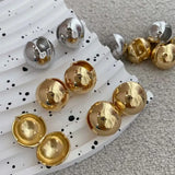 5 Pairs Europe Round Ball Hoop Earrings Polished Geometric Earring