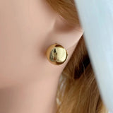 5 Pairs Europe Round Ball Hoop Earrings Polished Geometric Earring