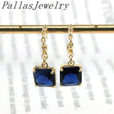Fashion Square Designs Crystal Hoops Earrings CZ Jewelry For Girls