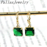 Fashion Square Designs Crystal Hoops Earrings CZ Jewelry For Girls
