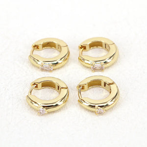 Cubic Zircon Small Hoop Earrings - Minimalist Circle Hoops for Women