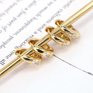 Cubic Zircon Small Hoop Earrings - Minimalist Circle Hoops for Women