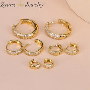 5 Pairs Clear Zircon Mini Hoop Earrings