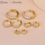 5 Pairs Clear Zircon Mini Hoop Earrings