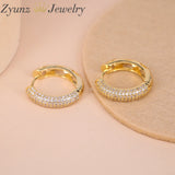 5 Pairs Clear Zircon Mini Hoop Earrings