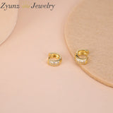 5 Pairs Clear Zircon Mini Hoop Earrings