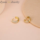 5 Pairs Clear Zircon Mini Hoop Earrings
