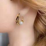 5 Pairs Silver Plated Pearl Pendant Earrings for Women