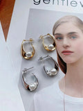 5 Pairs Silver Plated Pearl Pendant Earrings for Women