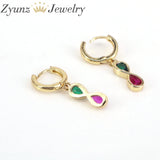 Colorful Hoop Earrings 8-shaped Drop Earrings for Women Wedding Party Gift