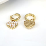 5 Pairs Romantic Love Heart Shell Pearl Butterfly Hoop Earrings for Women