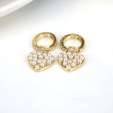 5 Pairs Romantic Love Heart Shell Pearl Butterfly Hoop Earrings for Women