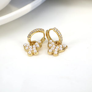 5 Pairs Romantic Love Heart Shell Pearl Butterfly Hoop Earrings for Women
