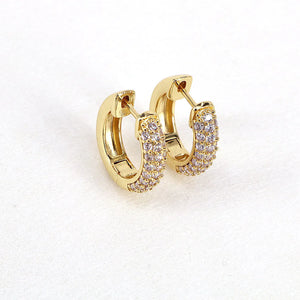 5 Pairs Small Hoop Earrings Clear Zircon Circle Jewelry Pendientes Ear Buckle