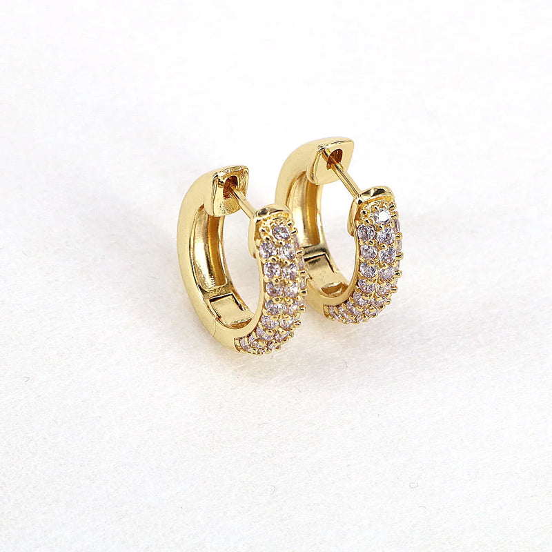 5 Pairs Small Hoop Earrings Clear Zircon Circle Jewelry Pendientes Ear Buckle