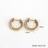 5 Pairs Small Hoop Earrings Clear Zircon Circle Jewelry Pendientes Ear Buckle