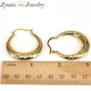 5 Pairs Women Geometric Hoops Earrings Round Smooth Texture Thick Hoops