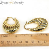 5 Pairs Women Geometric Hoops Earrings Round Smooth Texture Thick Hoops