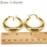 5 Pairs Women Geometric Hoops Earrings Round Smooth Texture Thick Hoops