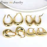5 Pairs Women Geometric Hoops Earrings Round Smooth Texture Thick Hoops