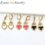 5 Pairs Neon Green Yellow Hoop Dangle Earrings Bright Jewelry Geometric Heart