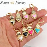 5 Pairs Neon Green Yellow Hoop Dangle Earrings Bright Jewelry Geometric Heart