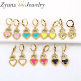 5 Pairs Neon Green Yellow Hoop Dangle Earrings Bright Jewelry Geometric Heart