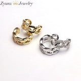 5 Pairs Silver Ear Cuff Zircon Clip On Earrings Jewelry